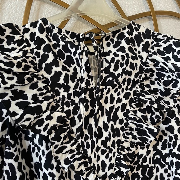 Sandy Liang x Target Black and White Leopard Print Oversized Midi Dress sz S - Picture 9 of 9